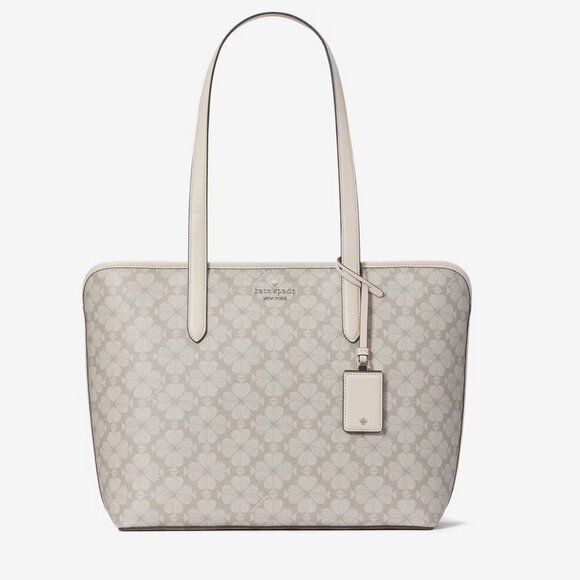 Kate Spade Signature Spade Flower Large Tote Bag In Dark Mushroom Cap Multi - Picture 1 of 6